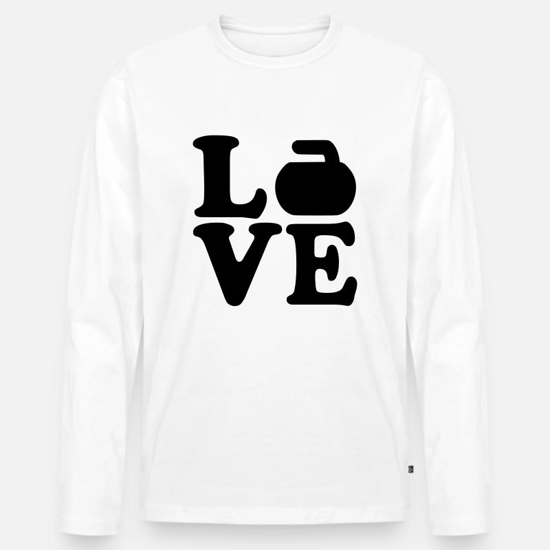 Curling - Männer Premium Bio Langarmshirt - Weiß