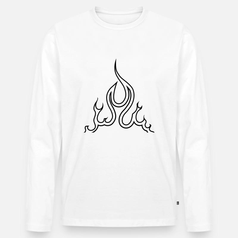 Feuer - Männer Premium Bio Langarmshirt - Weiß