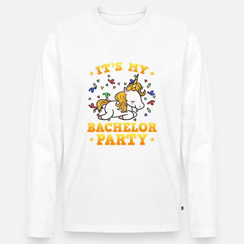 It's My Bachelor Party - Männer Premium Bio Langarmshirt - Weiß