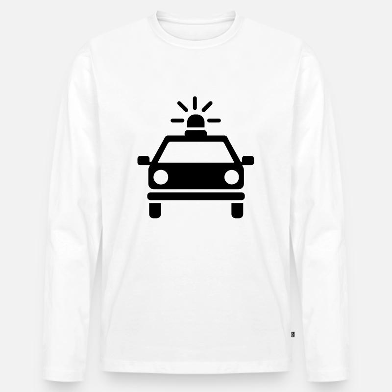 Polizei - Männer Premium Bio Langarmshirt - Weiß