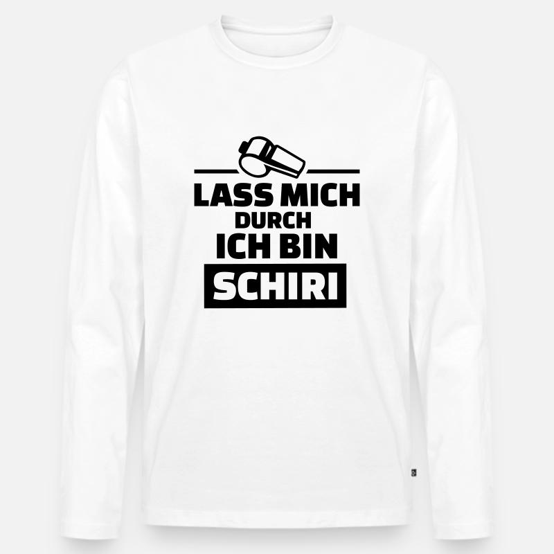 Schiri - Männer Premium Bio Langarmshirt - Weiß
