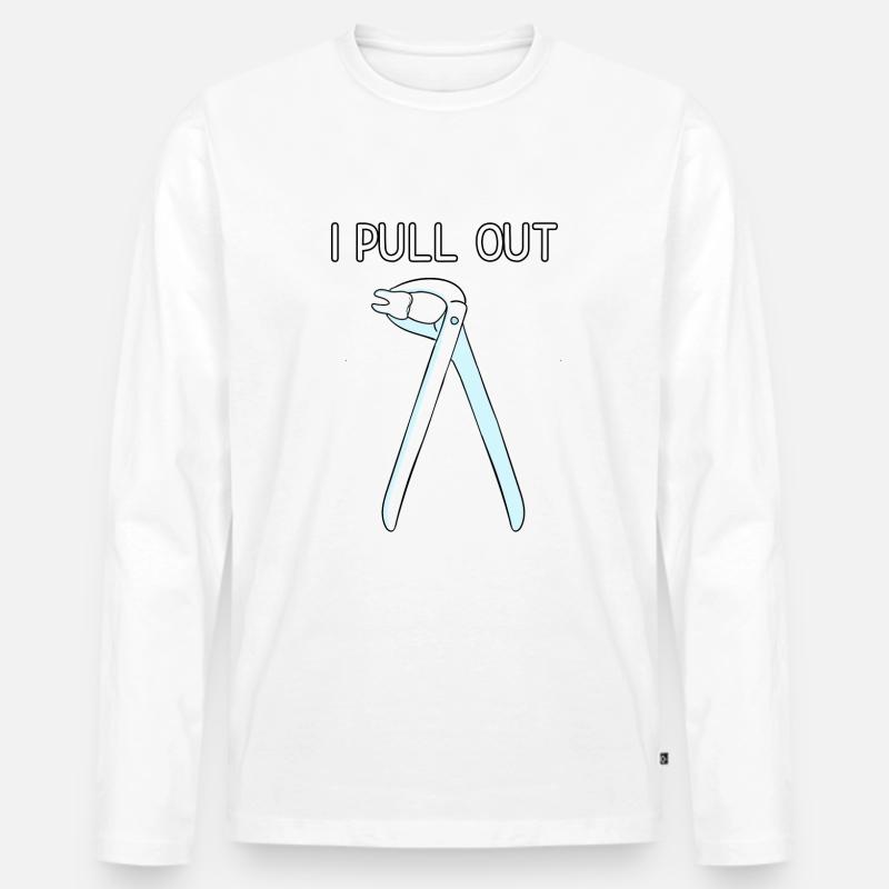 I Pull Out - Männer Premium Bio Langarmshirt - Weiß