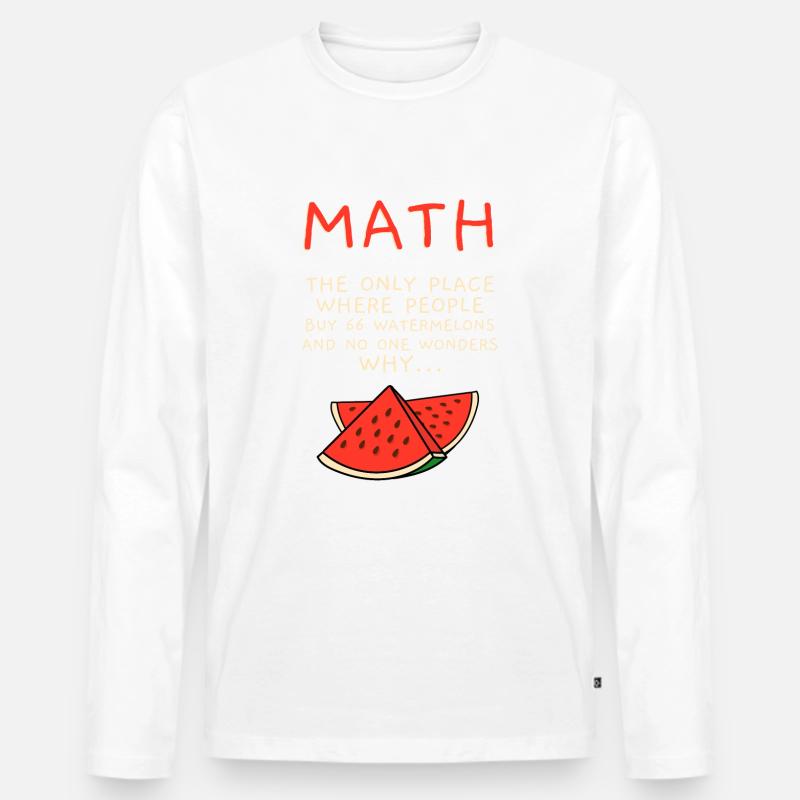 Math - Männer Premium Bio Langarmshirt - Weiß