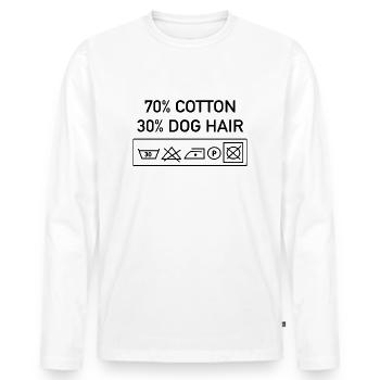 30 percent dog hair dog owners - Men's Premium Organic Long Sleeve Shirt - white - Front - Nico (187cm)
