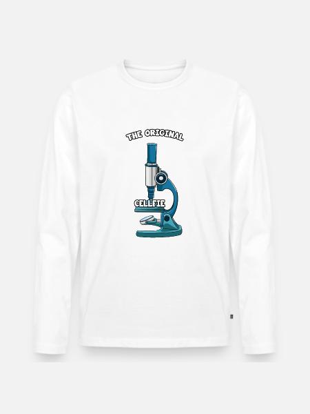 The Original Cellfie - Men's Premium Organic Long Sleeve Shirt - white