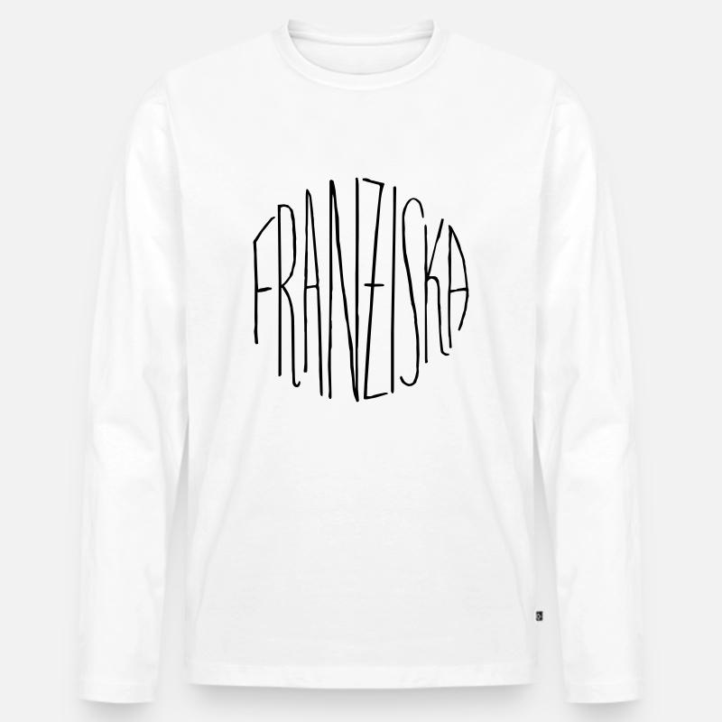 Franziska - Männer Premium Bio Langarmshirt - Weiß