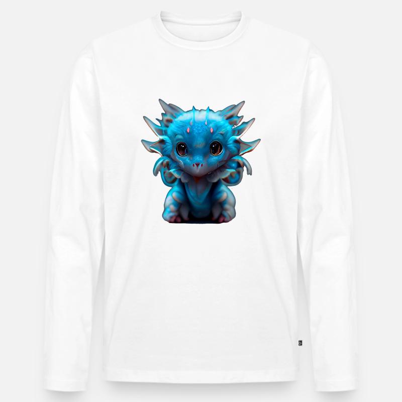 Drache - Männer Premium Bio Langarmshirt - Weiß