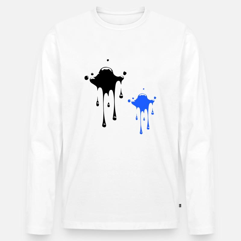 Fleck Klecks - Männer Premium Bio Langarmshirt - Weiß