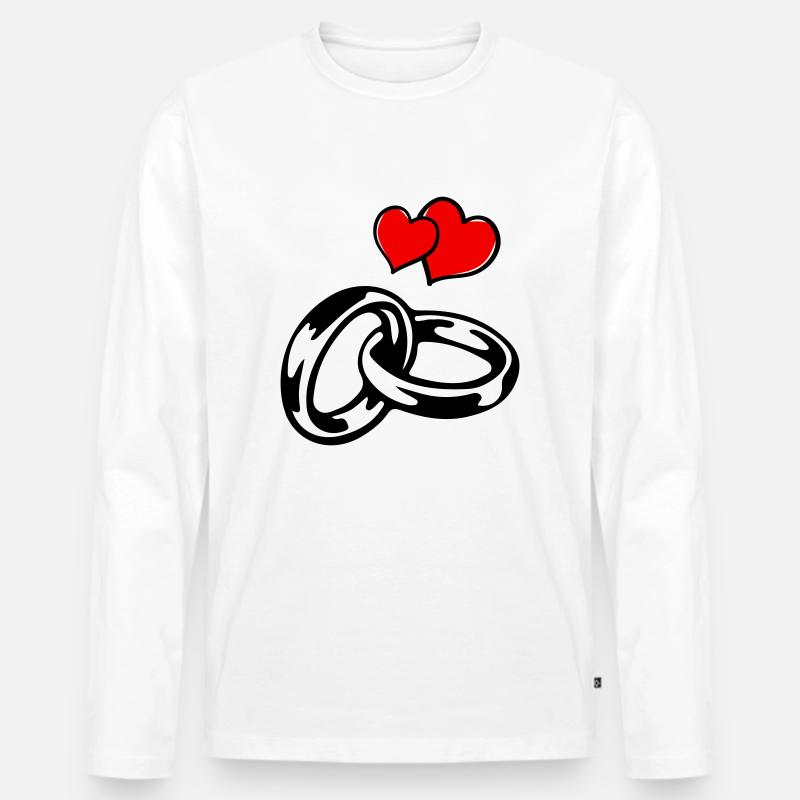 eheringe hearts - Männer Premium Bio Langarmshirt - Weiß
