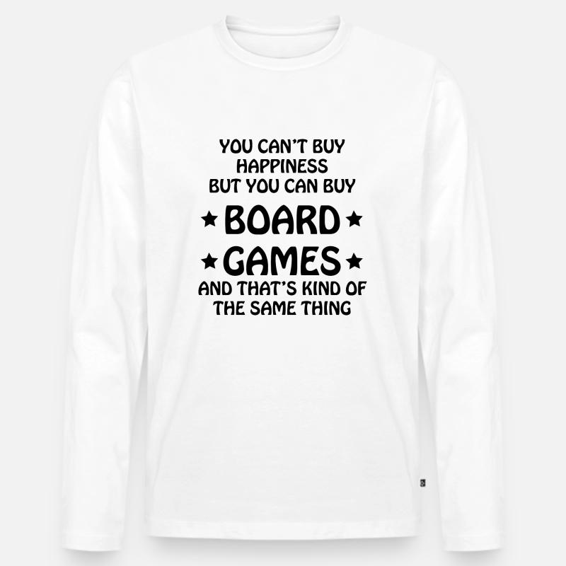 boardgame chess backgammon game night - Männer Premium Bio Langarmshirt - Weiß