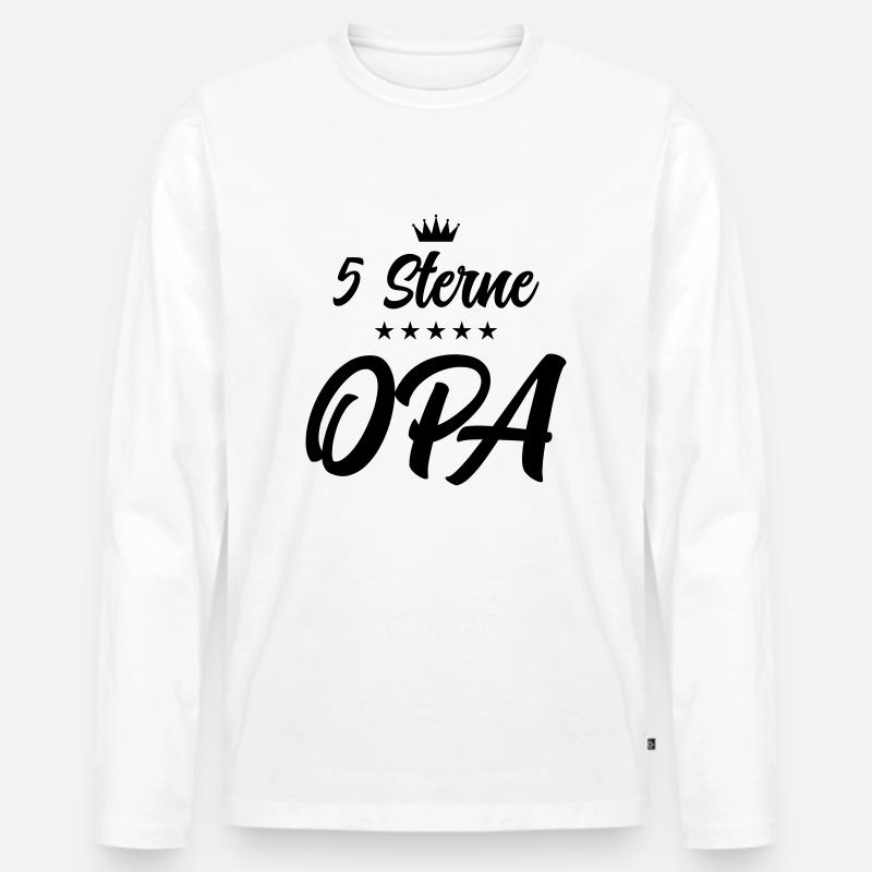 opa 5 sterne - Männer Premium Bio Langarmshirt - Weiß