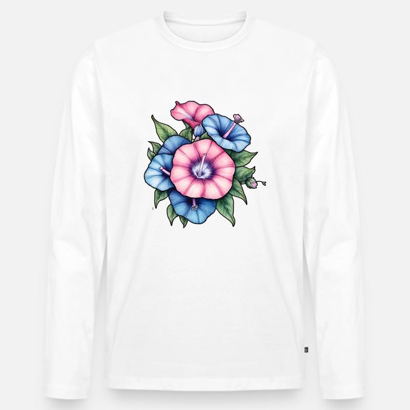 Morgenlatte - Männer Premium Bio Langarmshirt - Weiß