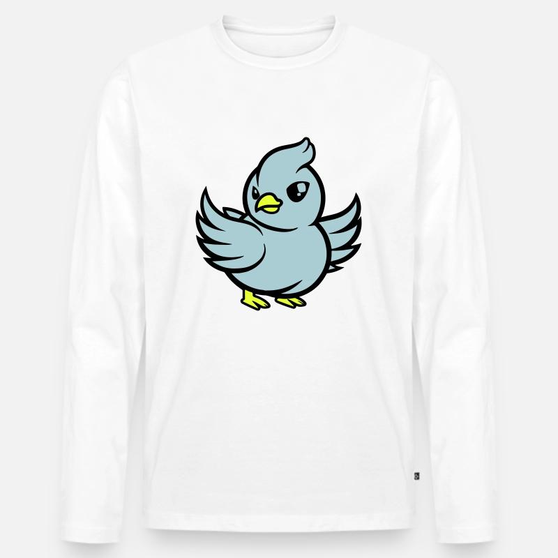 taube comic - Männer Premium Bio Langarmshirt - Weiß