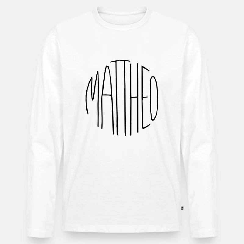 Mattheo - Männer Premium Bio Langarmshirt - Weiß