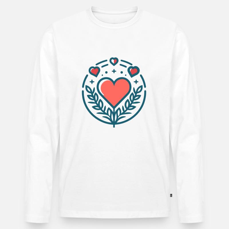 Valentinstag - Männer Premium Bio Langarmshirt - Weiß