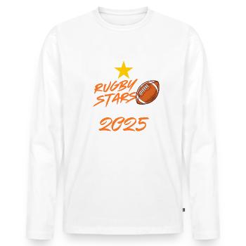 Rugby Stars – Champions 2025 - Men's Premium Organic Long Sleeve Shirt - white - Front - Nico (187cm)