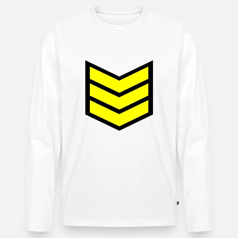 Streifen Feldwebels - Männer Premium Bio Langarmshirt - Weiß