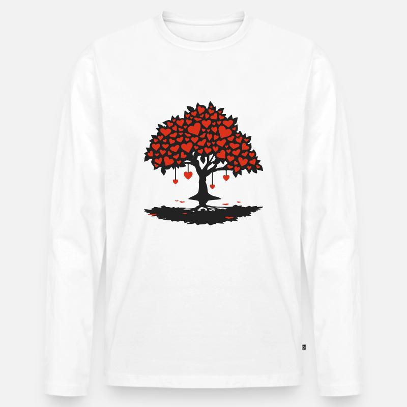 hearttree_2f - Männer Premium Bio Langarmshirt - Weiß
