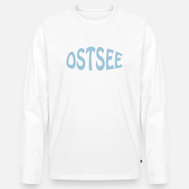 OSTSEE - Männer Premium Bio Langarmshirt - Weiß