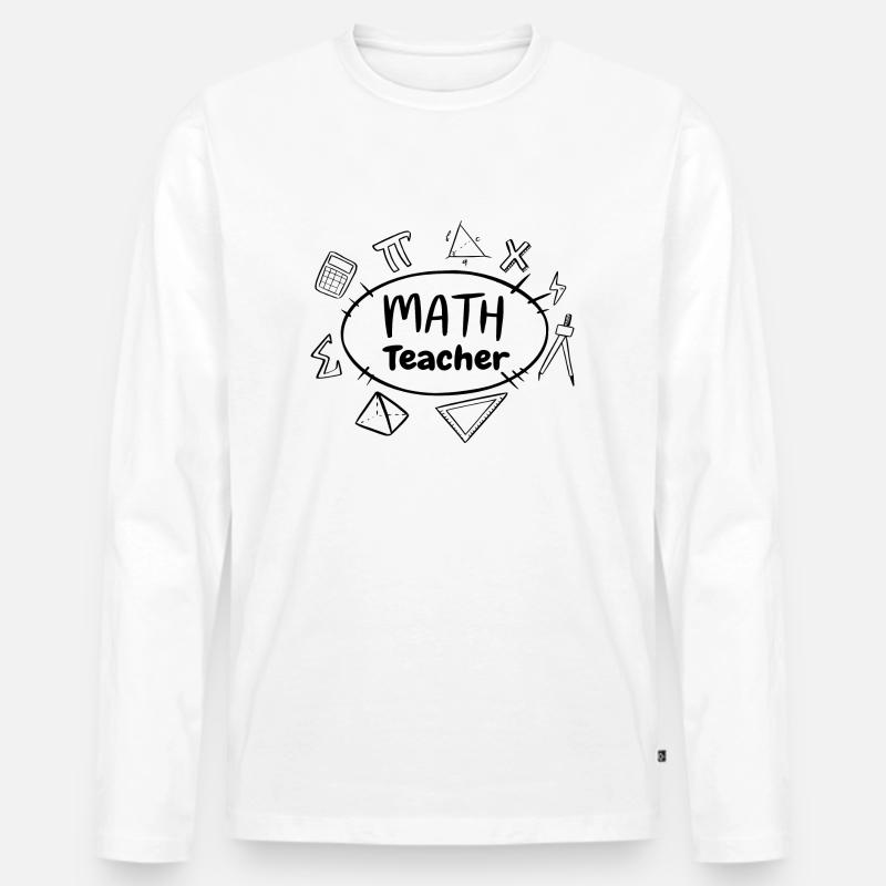 Mathelehrer - Männer Premium Bio Langarmshirt - Weiß