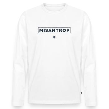 Misanthrop - Männer Premium Bio Langarmshirt - Weiß - Vorne - Nico (187cm)