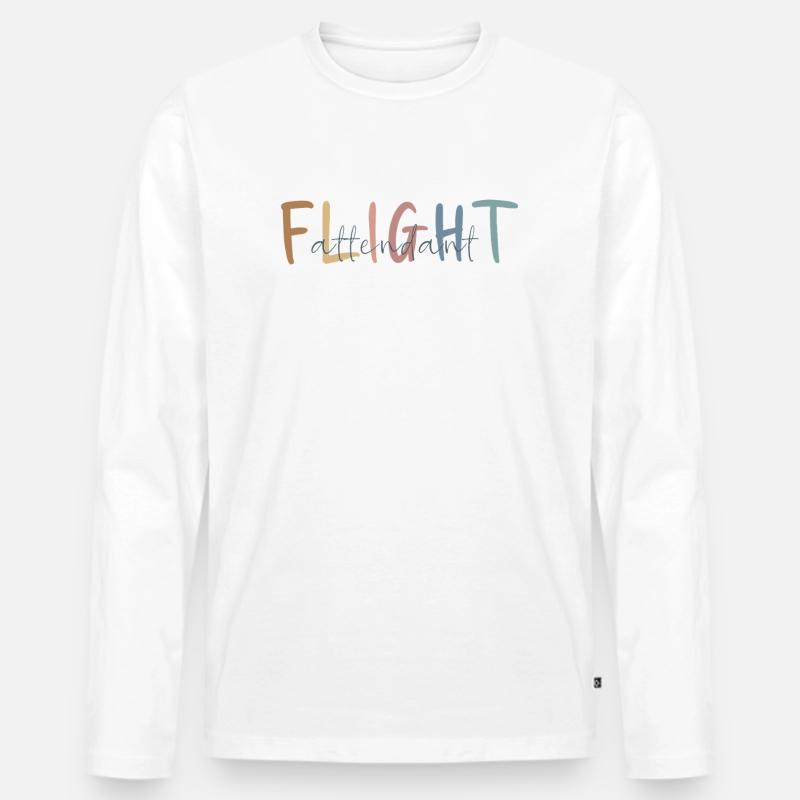 Flugbegleiter Geschenk - Flight Attendant Geschenk - Männer Premium Bio Langarmshirt - Weiß