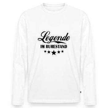 Legende Rentner Ruhestand Abschied - Männer Premium Bio Langarmshirt - Weiß - Vorne - Nico (187cm)