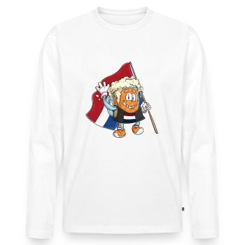 Beer fan of Netherlands - Men's Premium Organic Long Sleeve Shirt - white - Front - Nico (187cm)