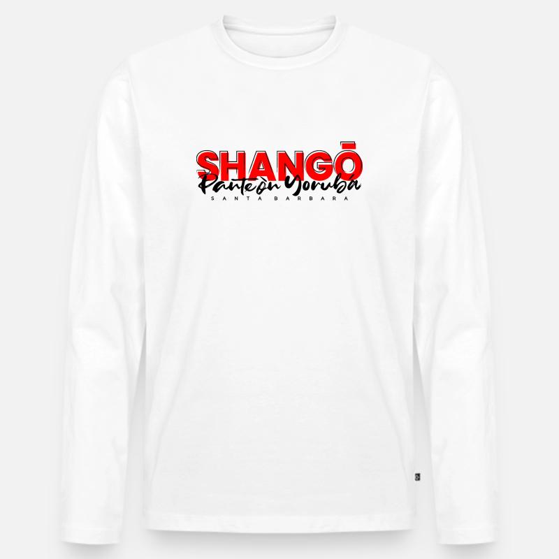 Shango - Männer Premium Bio Langarmshirt - Weiß