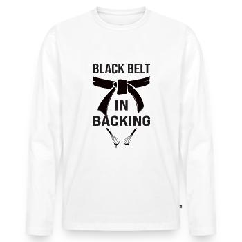 Cuisson du gâteau aux beignets - T-shirt manches longues Premium bio Homme - blanc - Devant - Nico (187cm)