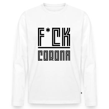 Fuck Corona - T-shirt manches longues Premium bio Homme - blanc - Devant - Nico (187cm)