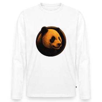Panda – Le géant pacifique - T-shirt manches longues Premium bio Homme - blanc - Devant - Nico (187cm)