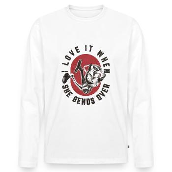 J’adore quand elle se penche - Fisherman Design - T-shirt manches longues Premium bio Homme - blanc - Devant - Nico (187cm)