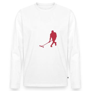 FloorBall Floorball Unisport - Men's Premium Organic Long Sleeve Shirt - white - Front - Nico (187cm)