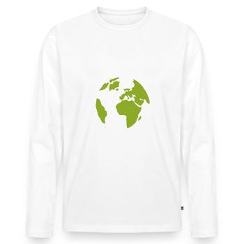 Il n'y a pas de planète B - T-shirt manches longues Premium bio Homme - blanc - Devant - Nico (187cm)