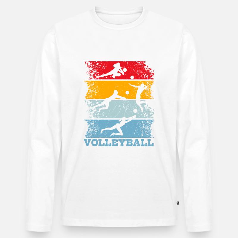 Volleyball - Männer Premium Bio Langarmshirt - Weiß