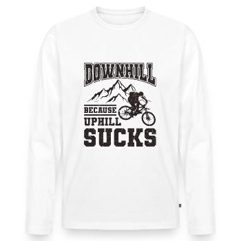 Downhill - Men's Premium Organic Long Sleeve Shirt - white - Front - Nico (187cm)