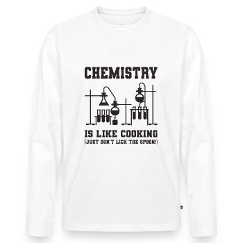 Chimiste disant - T-shirt manches longues Premium bio Homme - blanc - Devant - Nico (187cm)
