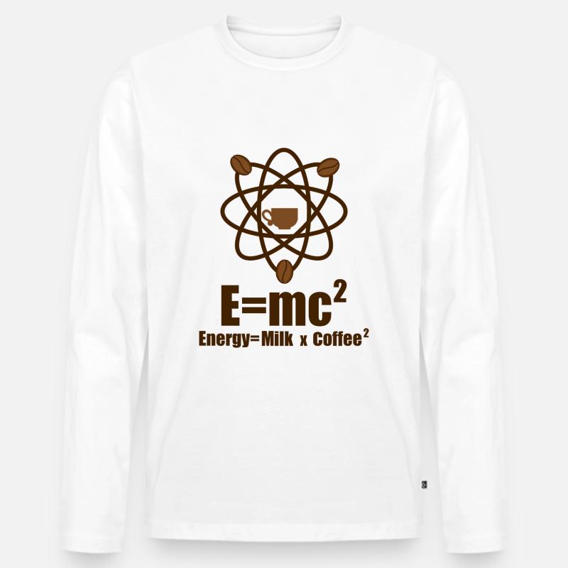 Kaffee Chemie Physik - Männer Premium Bio Langarmshirt - Weiß