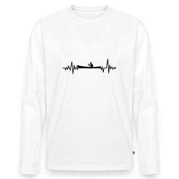 Rythme cardiaque - T-shirt manches longues Premium bio Homme - blanc - Devant - Nico (187cm)