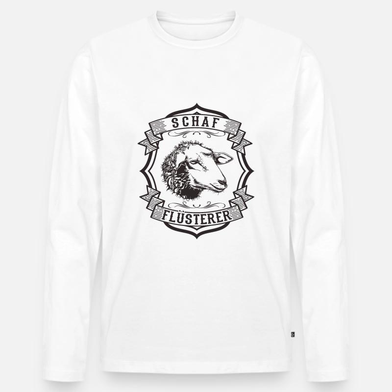 Schaf Flüsterer - Männer Premium Bio Langarmshirt - Weiß