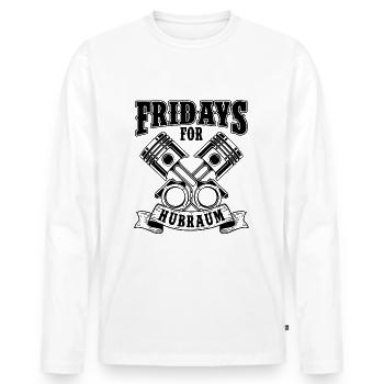 Fridays for Hubraum - Männer Premium Bio Langarmshirt - Weiß - Vorne - Nico (187cm)