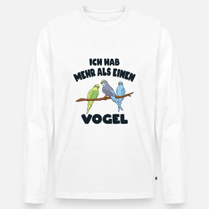 Wellensittich - Männer Premium Bio Langarmshirt - Weiß