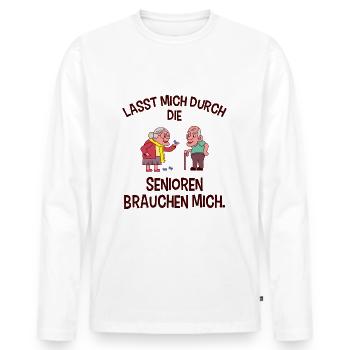 Altenpflege Pfleger - Männer Premium Bio Langarmshirt - Weiß - Vorne - Nico (187cm)