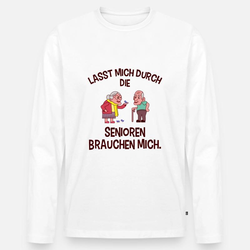 Altenpflege Pfleger - Männer Premium Bio Langarmshirt - Weiß