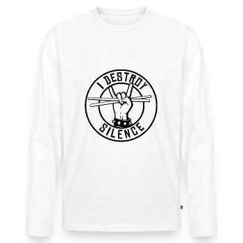 Schlagzeuger Drumsticks - Männer Premium Bio Langarmshirt - Weiß - Vorne - Nico (187cm)