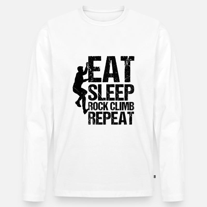 Bouldern - Männer Premium Bio Langarmshirt - Weiß