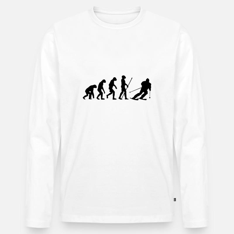 Skier evolution - Men's Premium Organic Long Sleeve Shirt - white