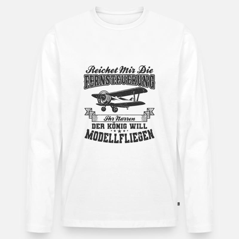 Modellflug - Männer Premium Bio Langarmshirt - Weiß