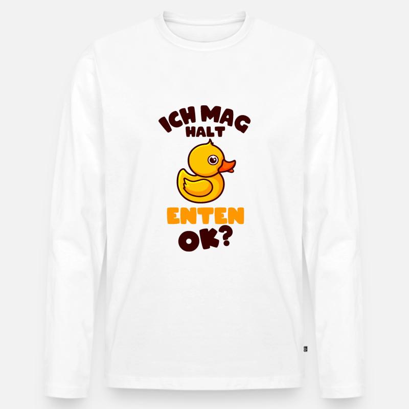 Ente - Männer Premium Bio Langarmshirt - Weiß